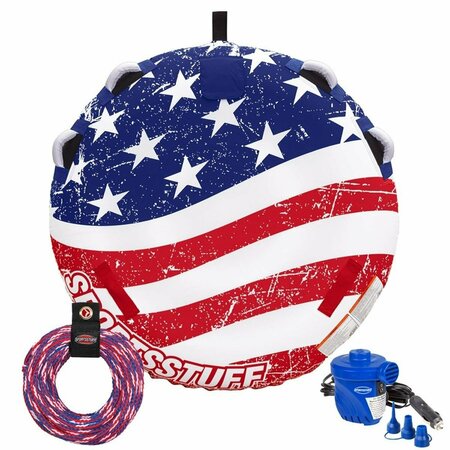 SPORTSSTUFF 57 in. Stars & Stripes Kit with Rope & Pump, 1 Rider SP326331